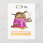 Good morning sunshine owl postcard