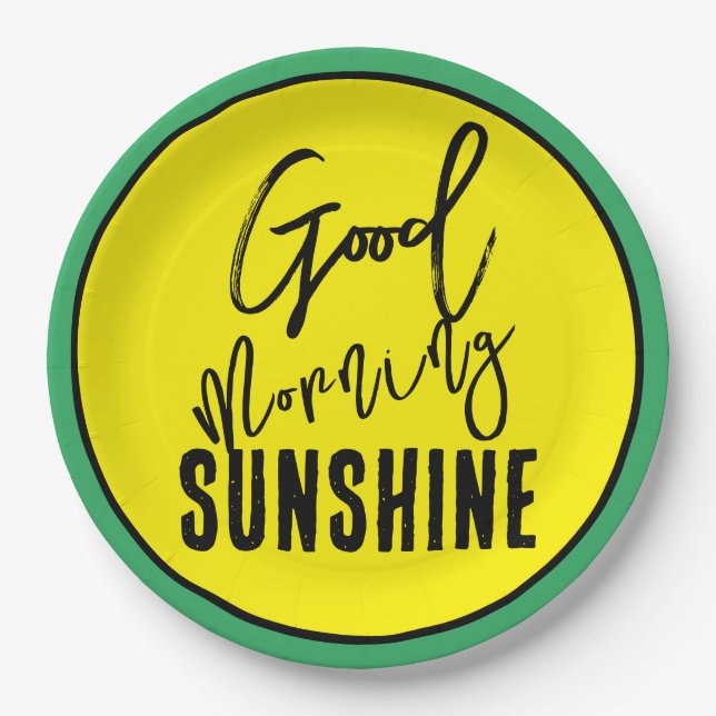 Good morning sunshine paper plates (Front)