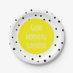Good Morning Sunshine Polka Dots Paper Plates