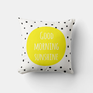 Good Morning Sunshine Polka Dots Pillow