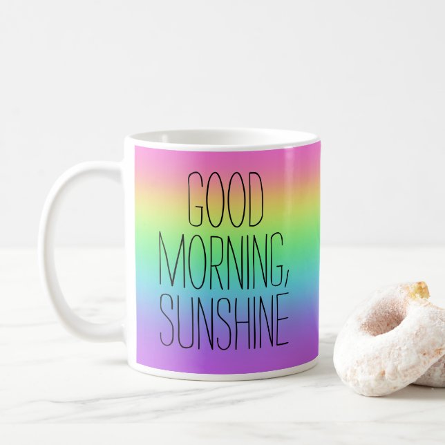 Good Morning Sunshine Rainbow Mug (With Donut)