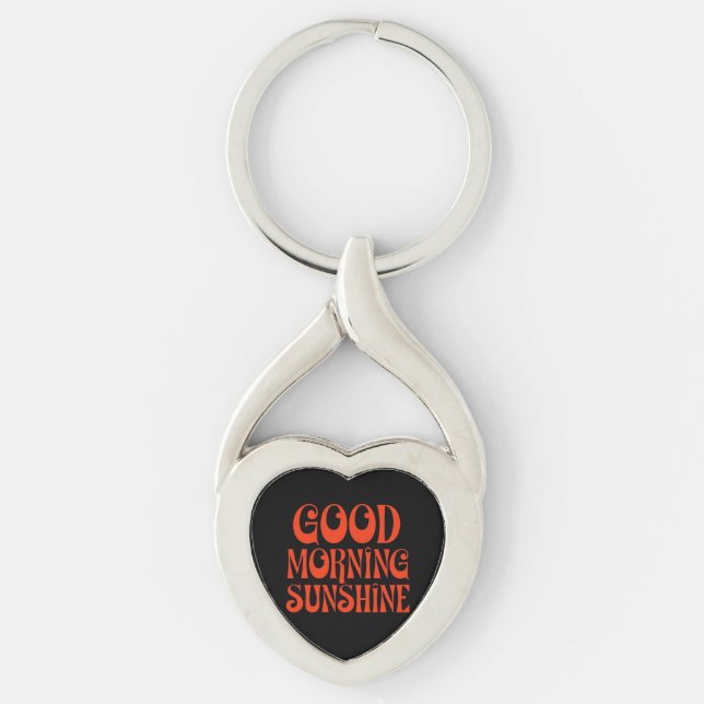 Good Morning Sunshine Retro Decor Print Keychain (Front)