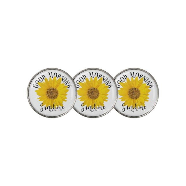 Good Morning Sunshine Sunflower Golf Ball Marker (3 Up)