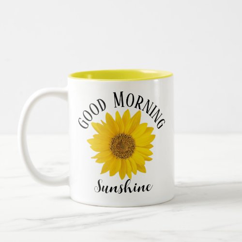 Good Morning Sunshine Sunflower Two_Tone Coffee Mug