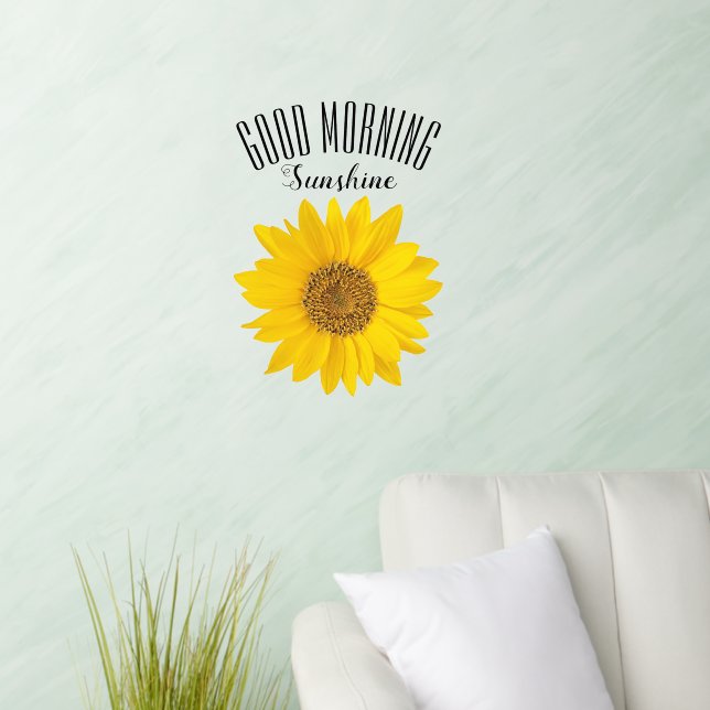 Good Morning Sunshine Sunflower Wall Decal (Living Room)