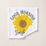 Good Morning Sunshine Sunflower White Wash Cloth