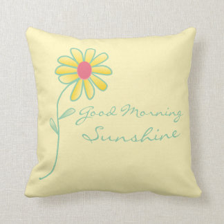" Good Morning Sunshine" Yellow and Green Daisy Throw Pillow