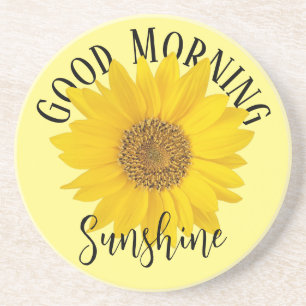 Good Morning Sunshine Yellow Sunflower Coaster