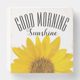 Good Morning Sunshine Yellow Sunflower Wooden Box Sign