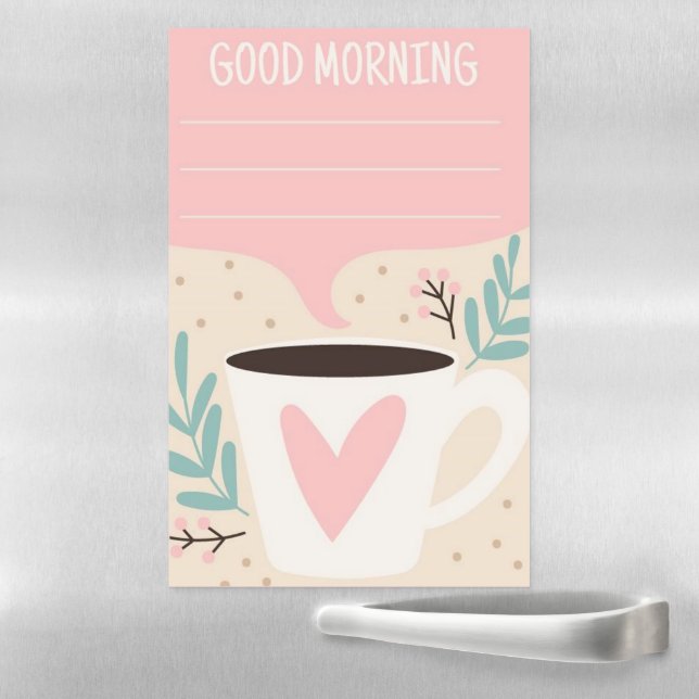 Good Morning Tea Cup To do List Magnetic Dry Erase Sheet (In Situ)