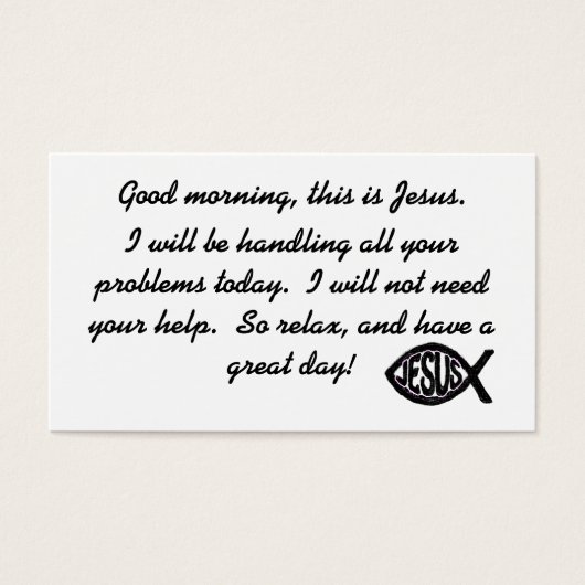 Good morning this is Jesus business card (Front)