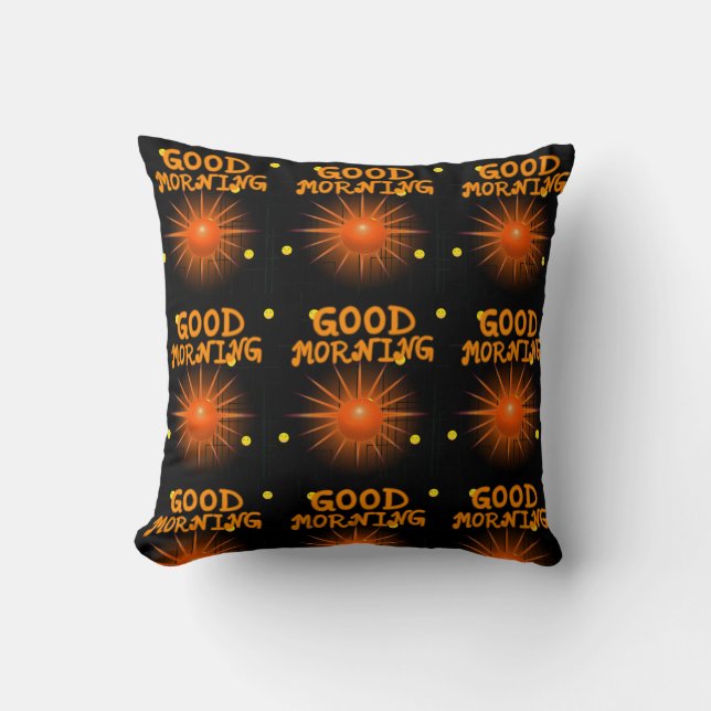 Good Morning Throw Pillow (Front)