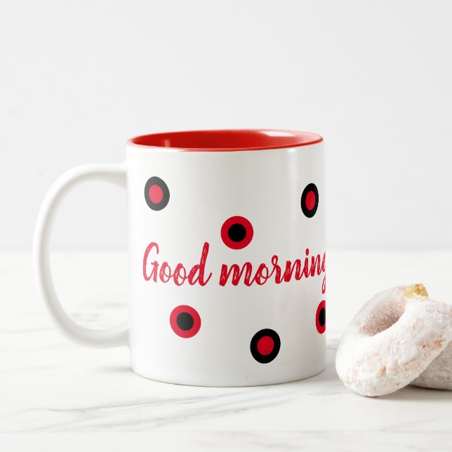 Good morning Two-Tone coffee mug (With Donut)