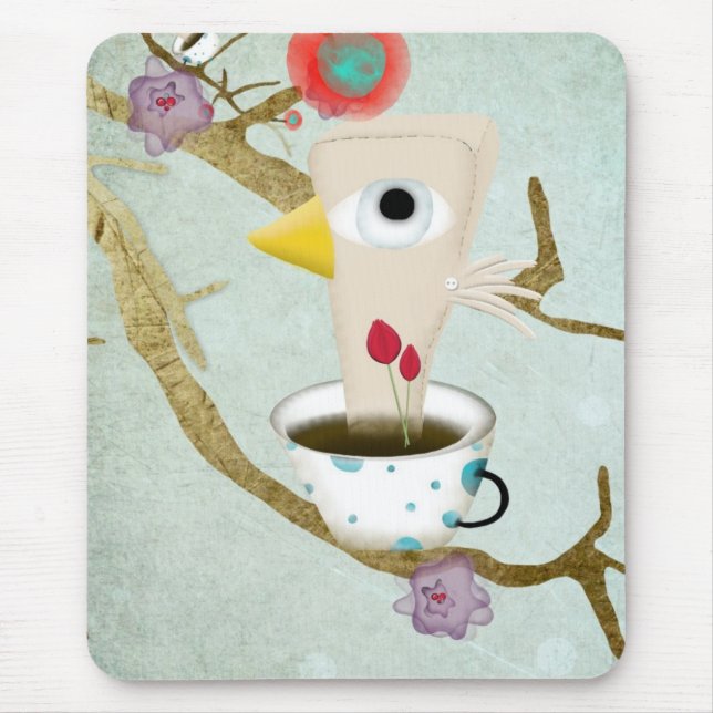 Good morning ugly insect aqua pink art Mousepad (Front)