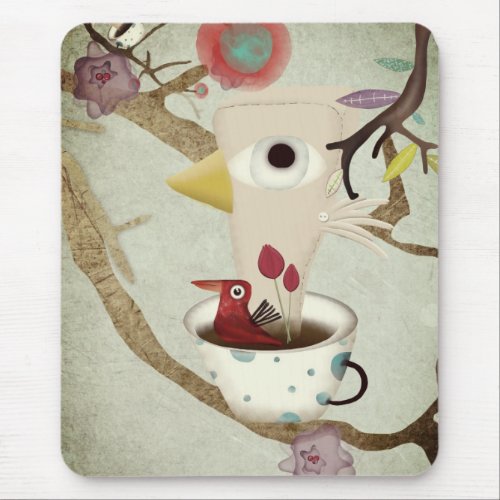 Good morning ugly insect pale color effect mouse pad