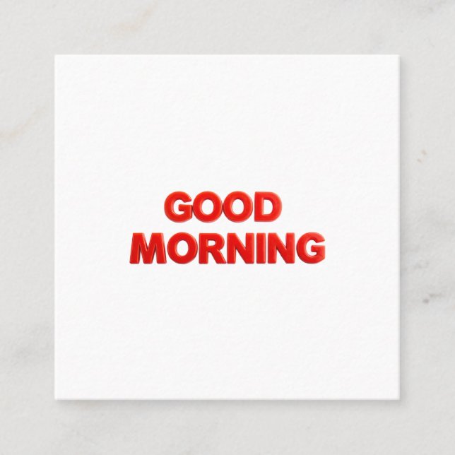 Good Morning Vibes Square Business Card (Front)