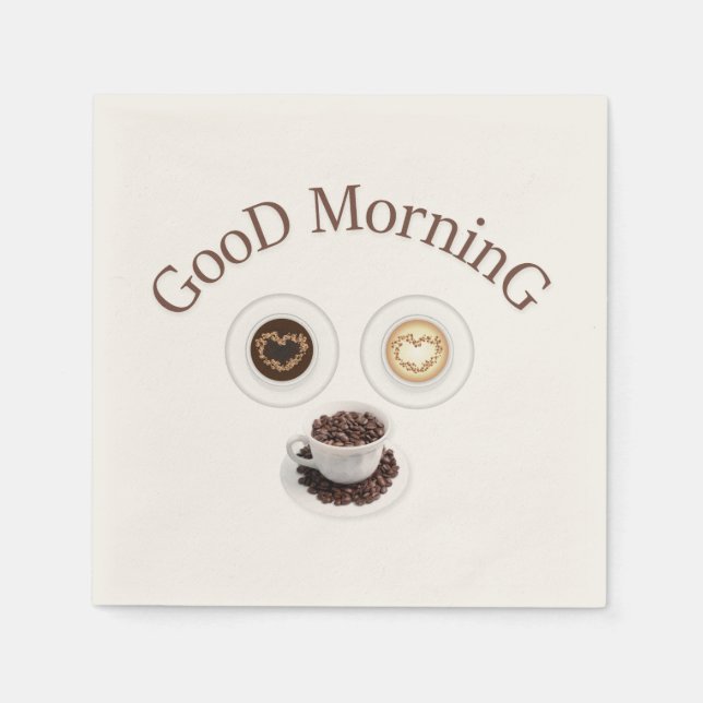 Good morning with coffee paper napkins (Front)