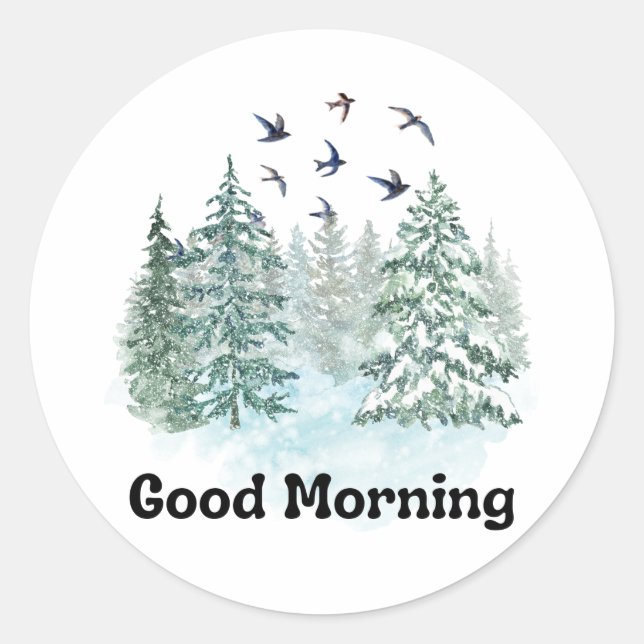 Good Morning with nature Classic Round Sticker (Front)