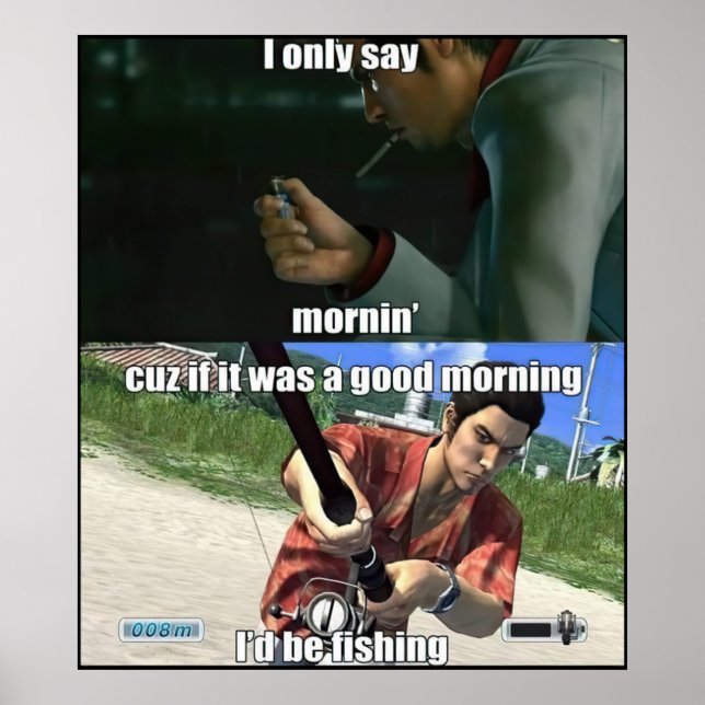 Good Morning Yakuza Meme Poster (Front)