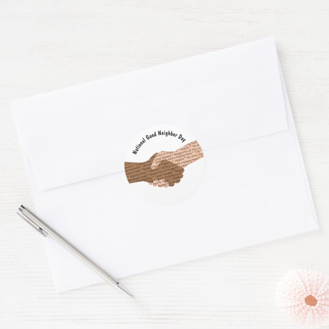 Good Neighbor Day Classic Round Sticker (Envelope)