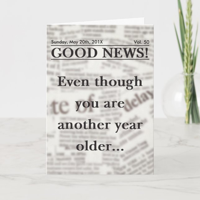 Good News Birthday Greeting Card (Front)