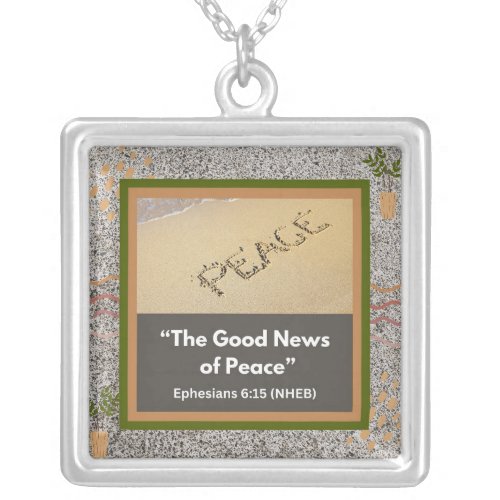 Good News of Peace _ Large Square Necklace
