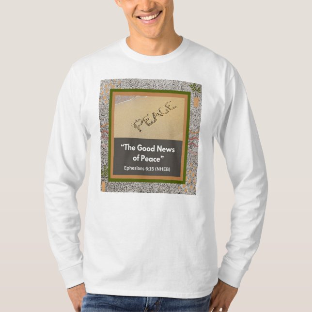Good News of Peace - Long Sleeve White t-shirt (Front)