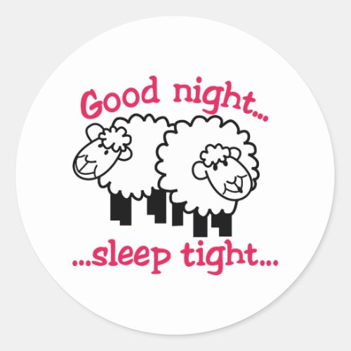 Good Night Classic Round Sticker