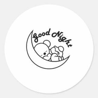 GOOD NIGHT CLASSIC ROUND STICKER