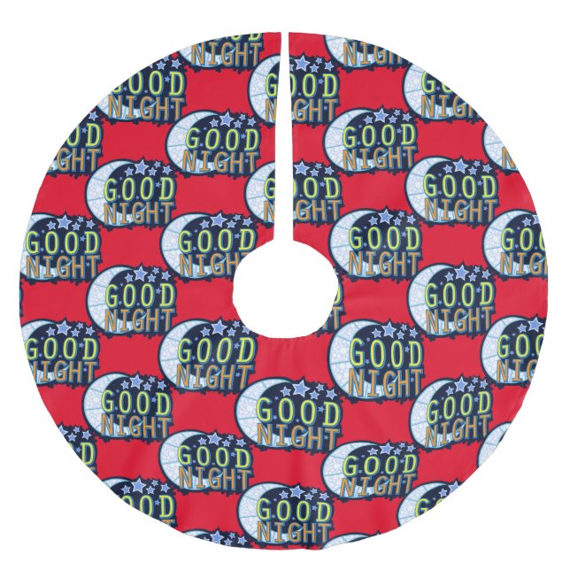 Good Night Crescent Moon Thunder_Cove Brushed Polyester Tree Skirt (Front)