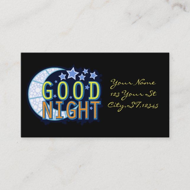 Good Night Crescent Moon Thunder_Cove Business Card (Front)