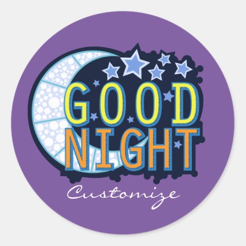 Good Night Crescent Moon Thunder_Cove Classic Round Sticker