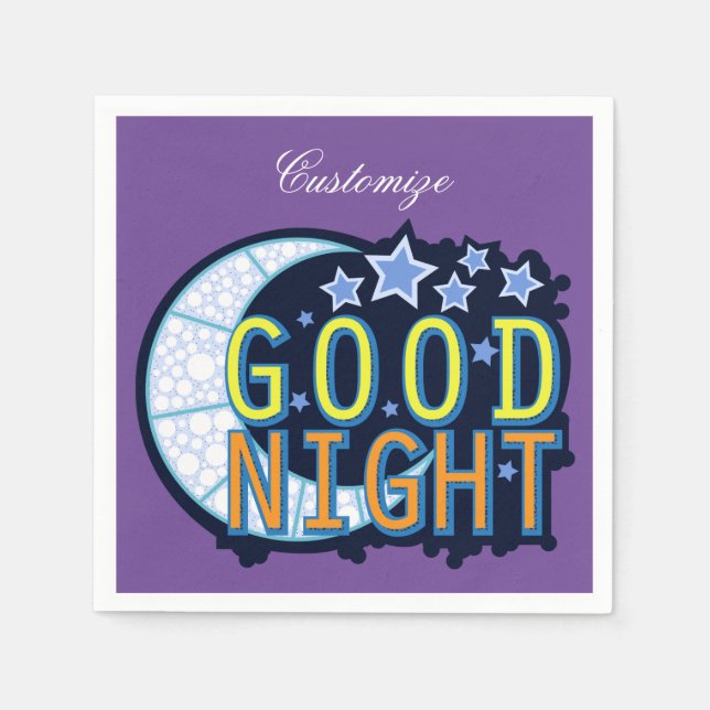 Good Night Crescent Moon Thunder_Cove Napkins (Front)