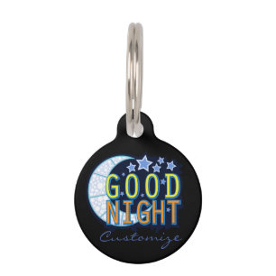 Good Night Crescent Moon Thunder_Cove Pet ID Tag