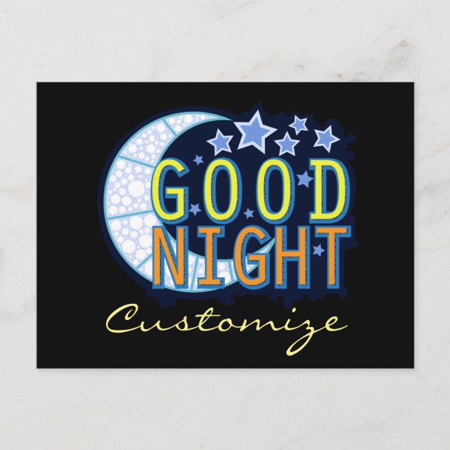 Good Night Crescent Moon Thunder_Cove Postcard (Front)