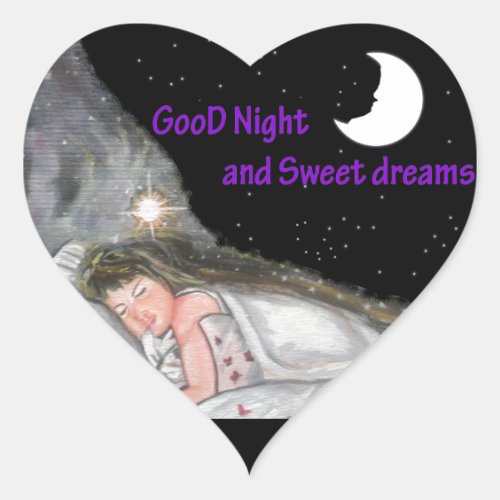 Good Night Heart Sticker