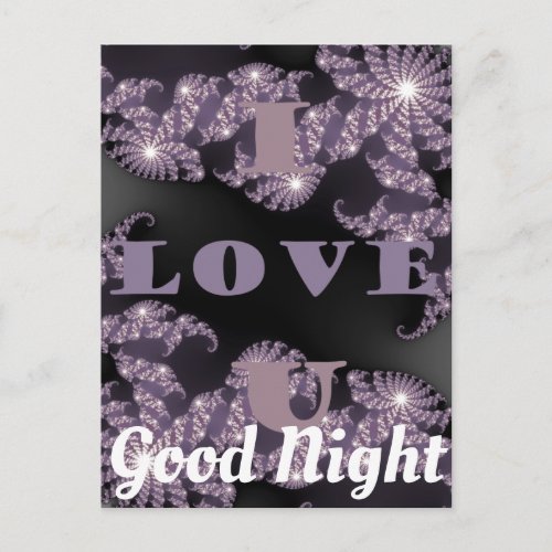 Good Night I Love You Have a Blessed Nice Evening Postcard