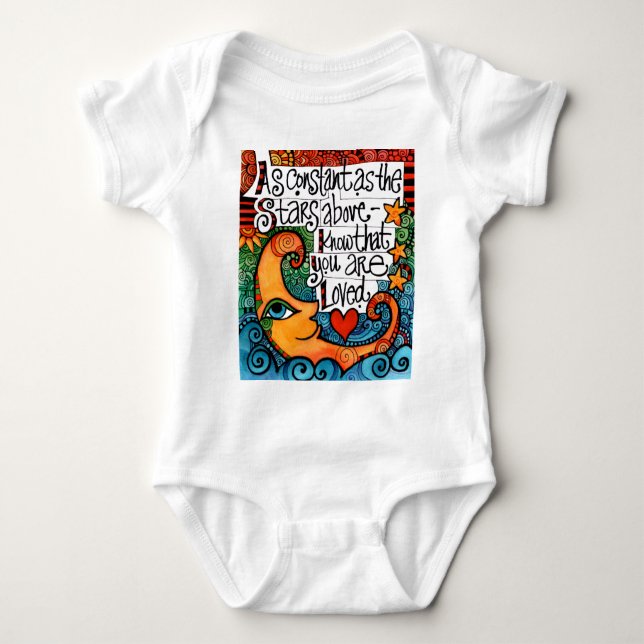 Good Night Moon - Colorful Celestial Moon / Luna Baby Bodysuit (Front)