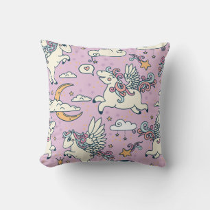 Good Night Pegasus: Cute Cartoon Throw Pillow