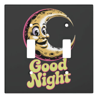 Good Night Retro Moon Light Switch Cover