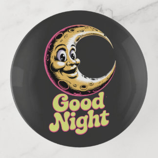Good Night Retro Moon  Trinket Tray