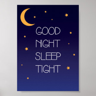 Good Night Sleep Tight Quote Poster