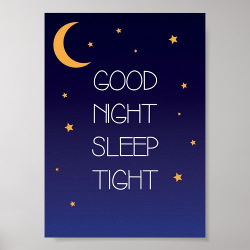 Good Night Sleep Tight Quote Poster