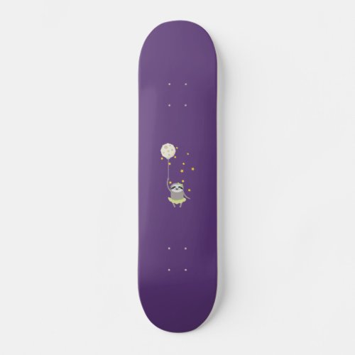 Good Night Sloth with Moon Skateboard