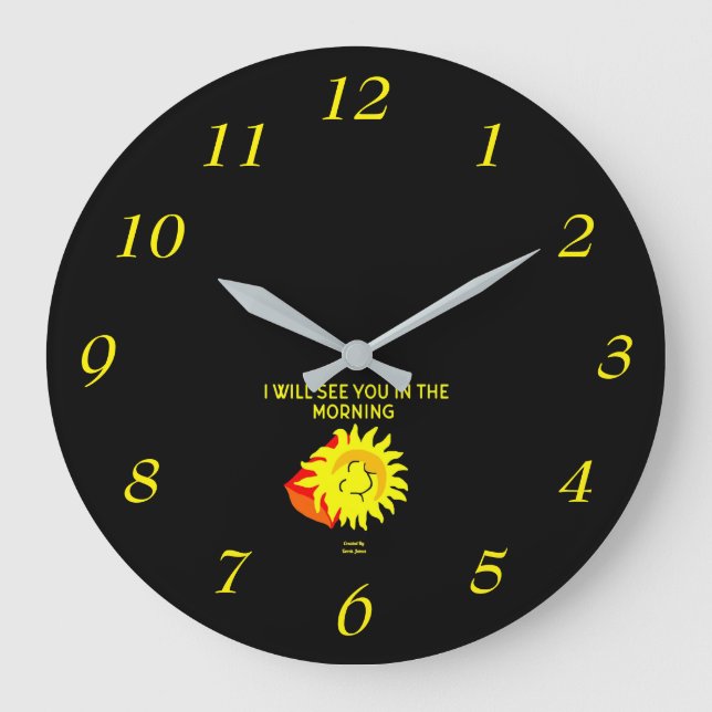 Good Night Sun Acrylic Wall Clock (Front)