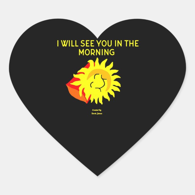 Good Night Sun Heart Sticker (Front)
