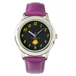 Good Night Sun Kids Purple Leather Watch