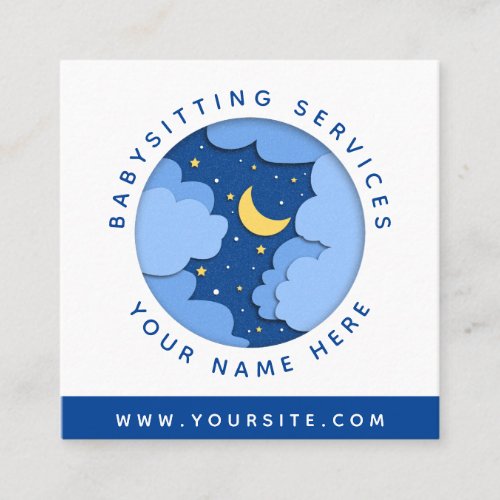 Good Night Sweet Dreams Babysitter Childcare Nanny Square Business Card
