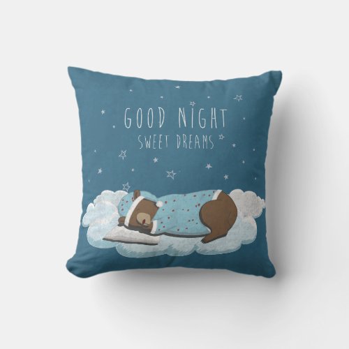 Good night sweet dreams throw pillow