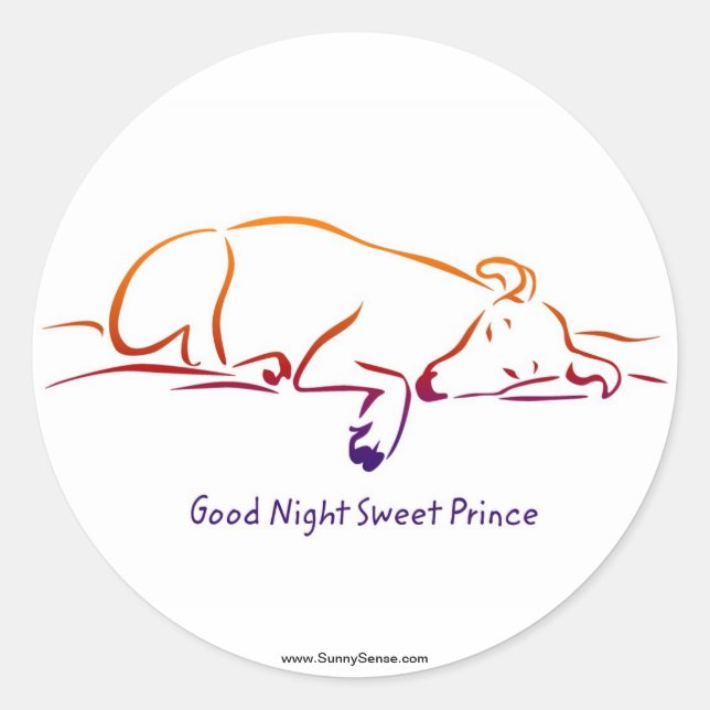 Good Night Sweet Prince stickers (Front)